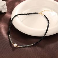 Elegant Solid Color Artificial Crystal Natural Stone Freshwater Pearl Beaded Necklace main image 2