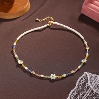 Elegant Einfarbig Künstlicher Kristall Ein Naturstein Süßwasserperle Perlen Halskette main image 3