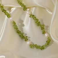 Elegant Solid Color Artificial Crystal Natural Stone Freshwater Pearl Beaded Necklace main image 4
