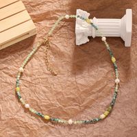 Elegant Solid Color Artificial Crystal Natural Stone Freshwater Pearl Beaded Necklace main image 5