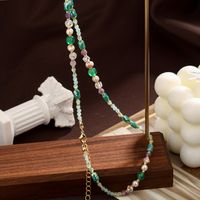 Elegant Solid Color Artificial Crystal Natural Stone Freshwater Pearl Beaded Necklace main image 6