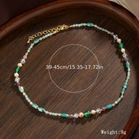Elegant Solid Color Artificial Crystal Natural Stone Freshwater Pearl Beaded Necklace sku image 6