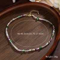 Elegant Einfarbig Künstlicher Kristall Ein Naturstein Süßwasserperle Perlen Halskette sku image 7