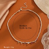 Elegant Einfarbig Künstlicher Kristall Ein Naturstein Süßwasserperle Perlen Halskette sku image 4
