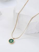 Copper Vintage Style Simple Style Letter Plating Pendant Necklace main image 1