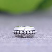 1 Piece 9.9mm Diameter Hole 2~2.9mm Sterling Silver Solid Color Polished Beads main image 1