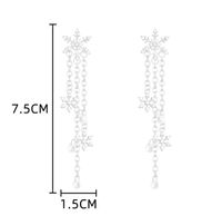 1 Pair Simple Style Snowflake Plating Inlay Alloy Artificial Diamond Drop Earrings main image 2