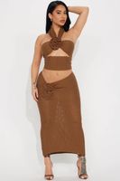 Holiday Travel Women's Elegant Sexy Solid Color Polyacrylonitrile Fiber Skirt Sets Skirt Sets main image 3