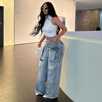 Women's Casual Daily Streetwear Solid Color Full Length Jeans main image 4