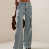 امرأة اليومي غير رسمي ملابس الشارع اللون الصامد مكتمل الطول جينز سروال مستقيم main image 6