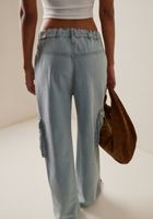 امرأة اليومي غير رسمي ملابس الشارع اللون الصامد مكتمل الطول جينز سروال مستقيم main image 2