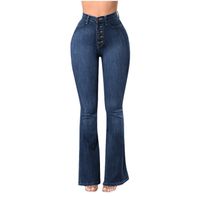 Daily Street Classic Style Commute Solid Color Full Length Jeans sku image 8