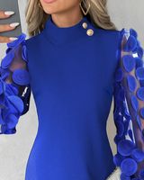 Women's Regular Dress Elegant Round Neck 3/4 Length Sleeve Solid Color Knee-length Daily main image 3