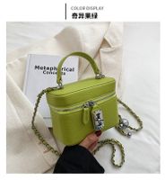 Women's Medium Pu Leather Solid Color Classic Style Square Zipper Shoulder Bag sku image 5