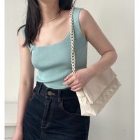 Women's Small Pu Leather Solid Color Streetwear Square Magnetic Buckle Shoulder Bag main image 3