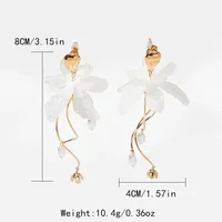 1 Pair Elegant Sweet Flower Plating 304 Stainless Steel Arylic Gold Plated Drop Earrings main image 2