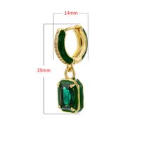 1 Pair IG Style Casual Simple Style Square Enamel Plating Inlay Brass Zircon Drop Earrings main image 2