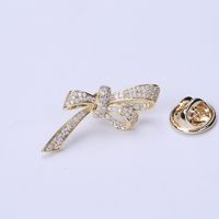 Elegant Simple Style Bow Knot Copper Plating Inlay Zircon Women's Brooches sku image 1