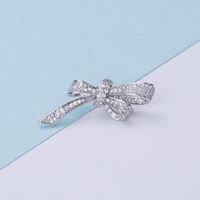 Elegant Simple Style Bow Knot Copper Plating Inlay Zircon Women's Brooches main image 3