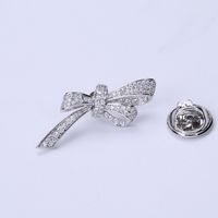 Elegant Simple Style Bow Knot Copper Plating Inlay Zircon Women's Brooches sku image 2