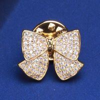 Elegant Glam Bow Knot Copper Plating Inlay Zircon Women's Brooches main image 1