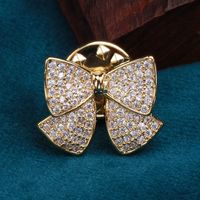 Elegant Glam Bow Knot Copper Plating Inlay Zircon Women's Brooches main image 3