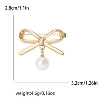 Élégant Style Simple Noeud D'arc Alliage Placage Incruster Perles Artificielles Femmes Broches main image 2