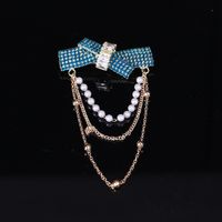 Elegant Glam Bow Knot Alloy Tassel Plating Inlay Artificial Pearls Rhinestones Women's Brooches sku image 2