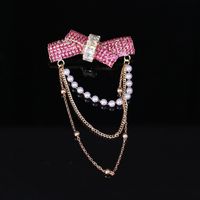 Elegant Glam Bow Knot Alloy Tassel Plating Inlay Artificial Pearls Rhinestones Women's Brooches sku image 1