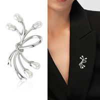 Élégant Style Simple Noeud D'arc Alliage Placage Incruster Perles Artificielles Strass Femmes Broches main image 3