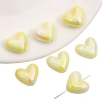 5 Pieces Arylic Heart Shape Beads sku image 1