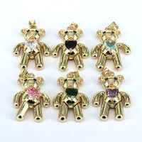 1 Piece Cute Bear Alloy Plating Inlay Pendant Jewelry Accessories main image 1