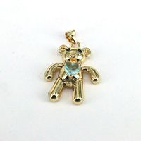 1 Piece Cute Bear Alloy Plating Inlay Pendant Jewelry Accessories main image 4
