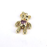 1 Piece Cute Bear Alloy Plating Inlay Pendant Jewelry Accessories main image 3