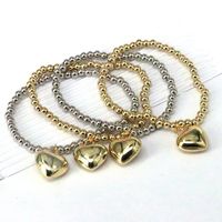 Le Cuivre Style Ig Style Simple Forme De Cœur Perlé Placage Bracelets main image 5