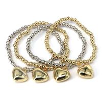 Le Cuivre Style Ig Style Simple Forme De Cœur Perlé Placage Bracelets main image 1