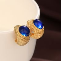 1 Pair Glam Retro C Shape Heart Shape Flower Plating Inlay Copper Artificial Crystal Zircon Ear Studs main image 7