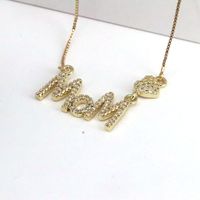 Copper Vintage Style Letter Plating Inlay Zircon Pendant Necklace sku image 1