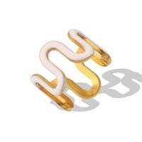 Rostfreier Stahl Einfacher Stil Geometrisch Emaille Überzug Ringe main image 4