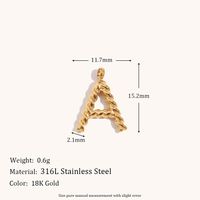1 Piece Simple Style Letter Stainless Steel Plating Pendant Jewelry Accessories main image 2