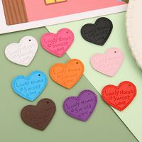 5 Pieces Simple Style Letter Heart Shape Pu Leather Pendant Jewelry Accessories main image 5