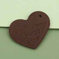 5 Pieces Simple Style Letter Heart Shape Pu Leather Pendant Jewelry Accessories sku image 13