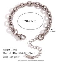 Stainless Steel Titanium Steel Hip-hop Geometric Plating Bracelets Anklet Necklace sku image 2
