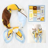 Women's Elegant Printing Satin Printing Silk Scarf sku image 11