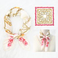 Women's Elegant Printing Satin Printing Silk Scarf sku image 15