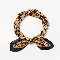 Women's Simple Style Streetwear Leopard Satin Printing Silk Scarf sku image 2