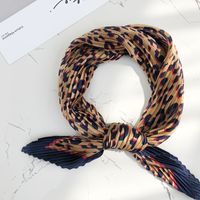 Women's Simple Style Streetwear Leopard Satin Printing Silk Scarf sku image 4