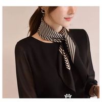 Women's Simple Style Streetwear Leopard Satin Printing Silk Scarf sku image 8