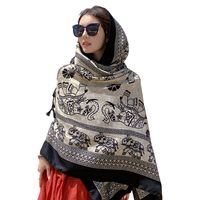 Women's Casual Ethnic Style Elephant Cotton And Linen Shawl main image 4