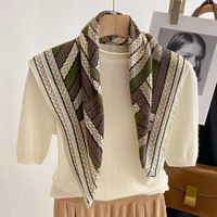 Women's Simple Style Color Block Stripe Polyester Silk Scarf main image 5